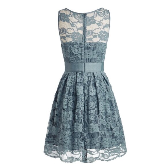 BB Dakota When the Night Comes Lace Dress in Smoke Gray - Picture 3 of 11